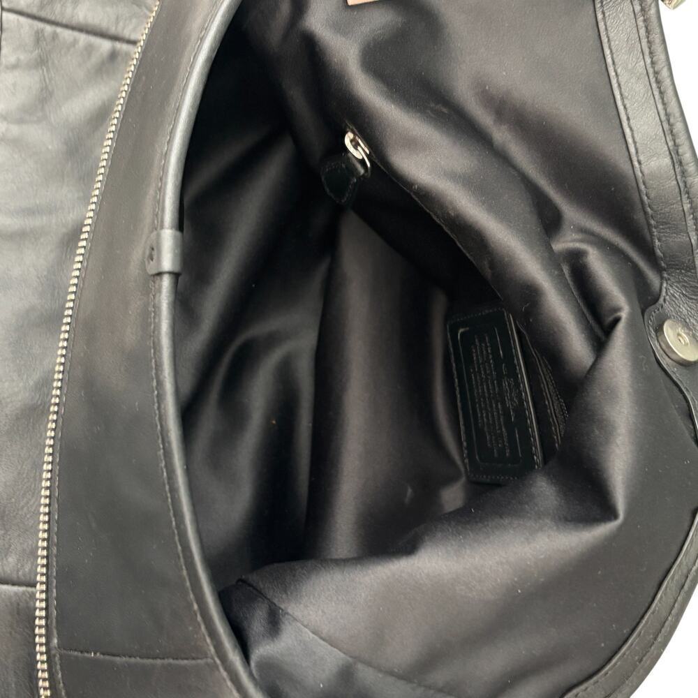 Coach Colette Signature Hobo Bag Rare Retired Black Silver Hardware - Picture 12 of 13